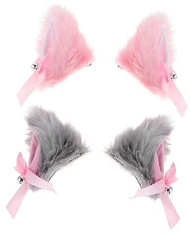 Halloween Mottoparty Katzenohren Haarspangen 4 Stück-pack Plüsch für Damen