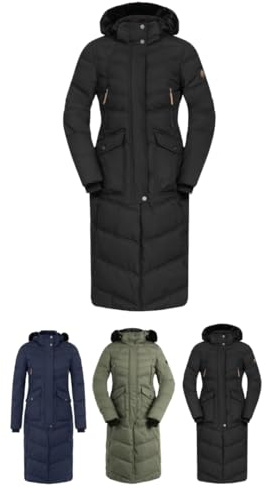 Lazura - Thermomantel Sophia – Damen Wintermantel – viele Farben | Wattierter Reitmantel – Steppmantel mit Kapuze – atmungsaktiver, wind- & wasserabweisender Mantel