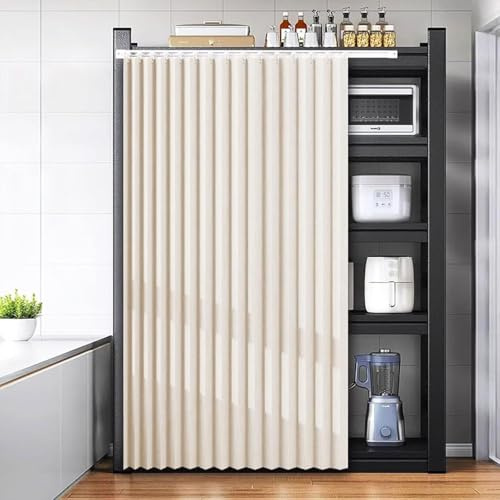 YSZBD Schrankvorhang Staubdichter Vorhang Für Offenes Regal Vorhänge Für Schienen Küchenschrank Schrank Vorhang Schrankvorhang Zum Schieben (A,W60cmxH70cm)