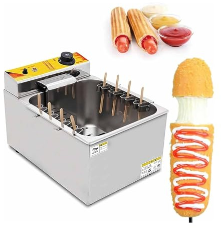 Friteuses hot dog cheese, machine hot dog fromage en acier inoxydable 12l, friteuse électrique commerciale 1900w pour restaurant, magasin, maison