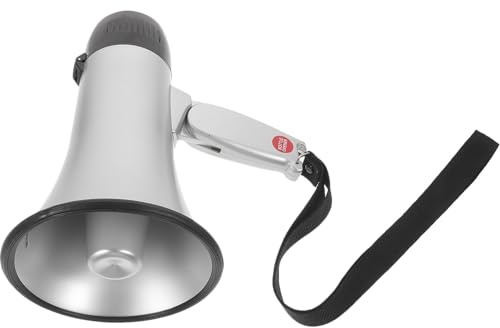 Hemobllo Praktisches Megafon zum Anfeuern bei Partys und Sportevents 25w Abs Material Klare Kommunikation Vielseitige Aufnahmefunktion Silberfarben
