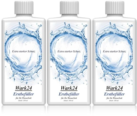 Wark24 Erstbefüller, 3 x 500 ml Konditionierer für Wasserbetten, zuverlässiger Schutz ab der ersten Befüllung, hygienische Wasserbettpflege