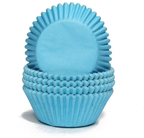 Miss Bakery's House® Papierbackförmchen - Standard - Hellblau - 75 Stück - Ø 5 cm x 3 cm - backfest - für Muffins und Cupcakes - Form zum Mitbacken im Ofen