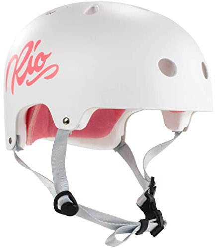 Rio Roller Script Helm, Unisex, für Erwachsene, Unisex-Erwachsene, RIO159_53/56 cm_Blanco, weiß, 53/56 cm