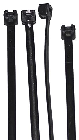 Lumonic 100x bridas de cable 100 x 2,5mm I negras con lengüeta metálica de calidad industrial I resistentes a los rayos UV, bridas de cable resistente