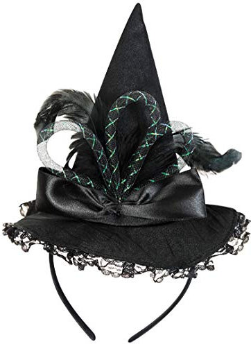 KarnevalsTeufel Haarreif Hexenhut Kopfschmuck Spitzhut (Schwarz)
