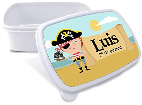 Fiambrera Personalizada Infantil. Caja Merienda. Caja Almuerzo Infantil. Tuper Niño Colegio. Taper Niños Colegio Personalizado. Taper niño niña COLOR A ELEGIR. Piratas
