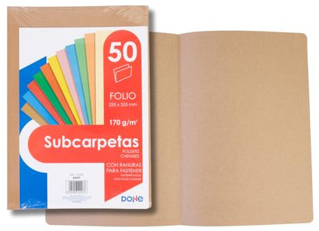 DOHE - Pack Subcarpetas - Folio - Kraft - 50 uds, beige