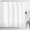 ABAKUHAUS Polka Dots Duschvorhang, Kleiner Tupfen Pastell, Stoffliches Gewebe Badezimmerdekorationsset mit Haken, 175 x 200 cm, Pale Grau Weiß