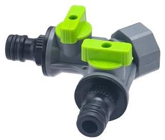 Raccord Nez de Robinet d'Arrosage Femelle 20x27 (3/4) Selecteur 2 Sorties Raccordement Automatique AROZ