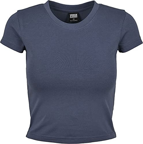 Urban Classics Women's T-Shirt Ladies Stretch Jersey Cropped Tee, vintageblue, X-Large