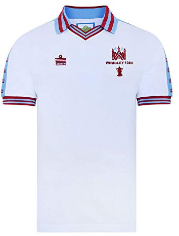 Score Draw West Ham United 1980 FA Cup Final Admiral Shirt White Small Cotton