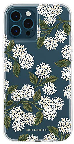 Case-Mate iPhone 12 Pro Max Case - Hydrangea - White w/ Micropel - 10 ft Drop Protection - Textured Floral Finish