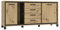 FORTE Trondheim Kommode mit 2 Türen und 4 Schubladen, Holzwerkstoff, Artisan Eiche kombiniert mit Schwarz Eiche,74,7 x 81,3 x 177,4 cm