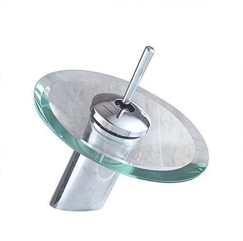 Wasserfall Wasserhahn Bad - Waschtischarmatur, Modern Messing Verchromter Einloch Mischbatterie, Kaltes Und Heißes Wasser Vorhanden, Geeignet Für Badezimmer Und Waschbecken, Einhand-Waschtischbatterie
