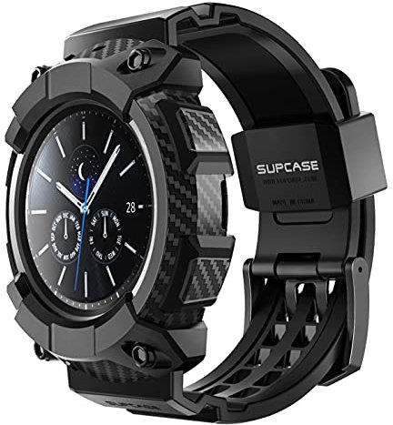 SUPCASE Unicorn Beetle Pro Custodia protettiva robusta con cinturini per Galaxy Watch 3 2020 da 45 mm, nero