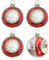 Christbaumschmuck- Nostalgie- Kugeln - Reflexkugeln 7cm Baumschmuck Lauscha mundgeblasen (Silber/Rot)