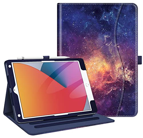 FINTIE Schutzhülle kompatibel mit iPad 10,2 Zoll 9. Generation 2021/8. Generation 2020/7. Gen 2019, Schutzhülle mit Mehreren Positionen, automatischer Schlaf-/Weckfunktion, Eckenschutz, Galaxie