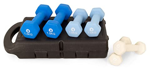 AFH Gymnastik Hanteln | 6 kg Set im Koffer | Neopren