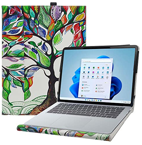 Bige for Surface Laptop Studio 2 2023 Case, PU Leather Folio 2-Folding Stand Cover for Microsoft Surface Laptop Studio 2 14.4 Tablets, Love Tree