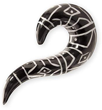 Fly Style Piercing Ohr Expander aus Horn und Knochen - Dehnschnecke Dehnspirale Dehnungsschnecke Dehnsichel, Grösse:14 mm (Paar)