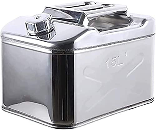 Jerrican Essence en métal Bidon Essence carburants Bidons d'essence 15L/20L en acier inoxydable épaissi baril de carburant baril de pétrole, essence essence diesel peut réservoir de stockage conteneur