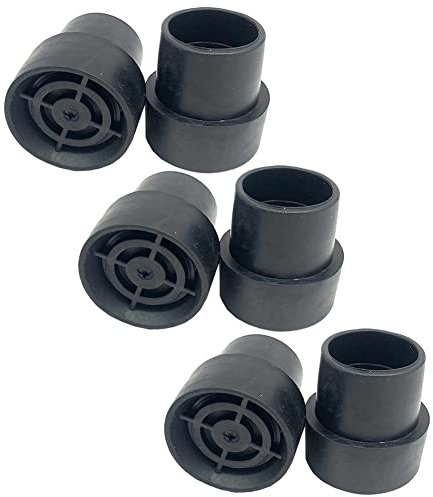 lasenersm 6 Stück Trampolin-Beinkappenspitzen 2,5 cm Innendurchmesser Trampolin-Beinspitzen Trampolin-Gummikappenspitzen Trampolin-Beinabdeckungen rutschfeste Trampolin-Fußpolster, schwarz
