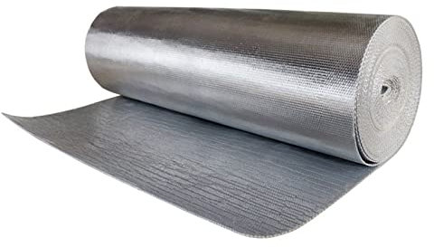 ZXCASDF Selbstklebe Isolierfolie,Dämmfolie Heizkörper Reflexionsfolie,Doppelte Alu-Luftpolsterfolie,Für Dächer Wände Und Böden,Für Fenster,Auto,Camping Oder Pool,10mm(thk),1 * 10M (10m²)