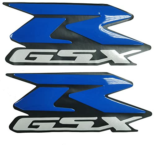 Motorrad Benzin Tank Gasoline 3D Logo Emblem Aufkleber Poliert Glanz Erhöhen Polish Gloss dreidimensional Kompatibel mit Suzuki GSXR 600 750 1000 250 1300 Hayabusa