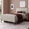 Seniorenbett 90X200, Bett mit Bettkasten Bett Beige Leinen mit Lattenrost und Verstellbares Kopfteil
