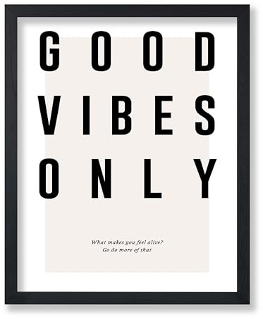 Poster Master Poster Good Vibes Only, Typografie-Druck, trendige Kunst, moderne Kunst, minimalistische Kunst, Geschenk für Männer und Frauen, inspirierende Wanddekoration für Schlafzimmer, Wohnheim