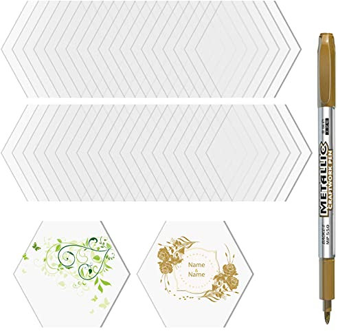 80 Stück Acryl Tischkarten Personalisiert, Acryl Tischkarten Blanko Karten für Tisch Transparente Acryl Platzkarten Acryl Tischkartennamen für Event Dekoration