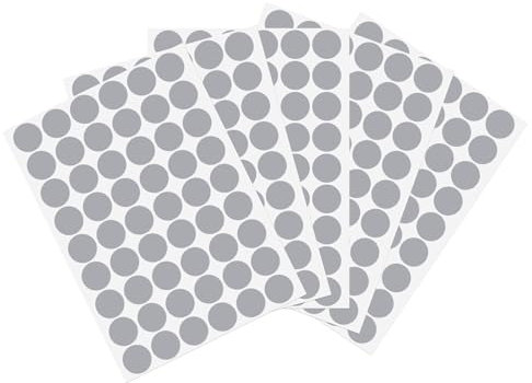 sourcing map 10 Blatt/540Stk Schraube Loch Cover Aufkleber 21mm Durchm. PVC Selbstklebende Abdeckungen Abdeckkappen Staubdicht für Holz Möbel Schrank Regal Garderobe Grau