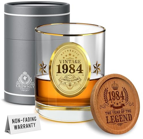 CROWNLY CRYSTAL® Verre à Whisky Personnalisé - Idée Cadeau Homme 41 Ans - Anniversaire