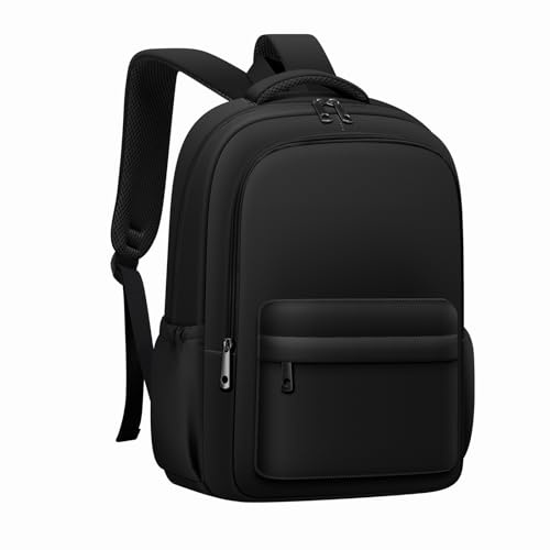 ADAISM Ästhetischer, niedlicher Rucksack für Schule, Kinder, Büchertaschen, Studenten-Rucksäcke für Teenager, Mädchen, adrette, lässige Mittelschultasche, Schwarz, Medium, Modern