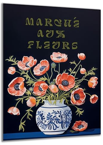 DARO Design - Wand-Bild Abstrakt Blumen-Vase auf 6mm HDF 84x56 cm - Wand-Deko Bilder Geschenk