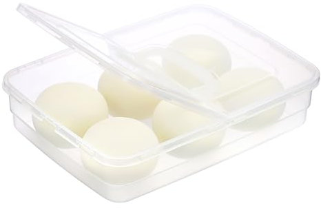 TOLIDA 14 x 10.3 Clear Plastic Pizza Dough Trays with Handle - Household Pizza Dough Proofing Box Storage Container Fits 4-6 Dough Balls, Bread Proofing Box