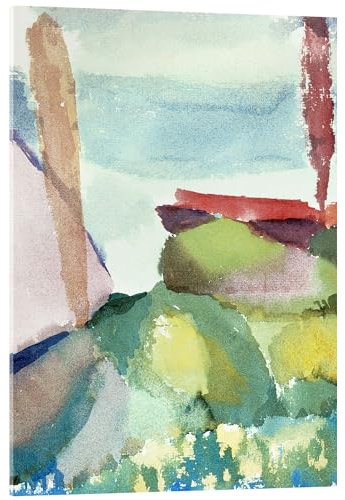 Posterlounge Le bord de mer sous la pluie Tableau en verre acrylique de Paul Klee 20 x 30 cm Art abstrait Décoration murale