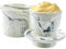 Keramik Butterdose 6 oz/180 ml Französische Butterdose mit Deckel Butterdose Porzellan Wassergekühlt mit Wasserlinie Keramik-Butterbehälter Porzellan Buttertopf für Frische und Streichfähige Butter
