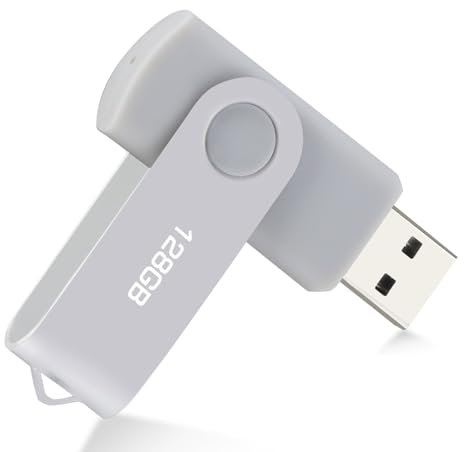 Memoria USB 128GB, 128GB Memorias USB Unidad Flash USB 2.0 Pendrive 128gb para PC, Laptop Almacenamiento de Datos (Plata)