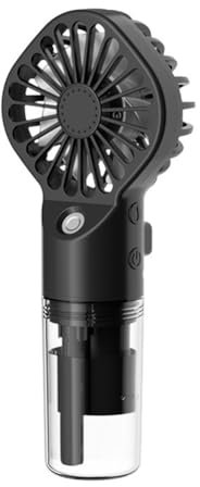 Koanhinn Ventilador portátil de pulverización de mano, ventilador de pulverización de agua, mini ventilador, accesorio de verano, herramienta de refrigeración al aire libre, color negro