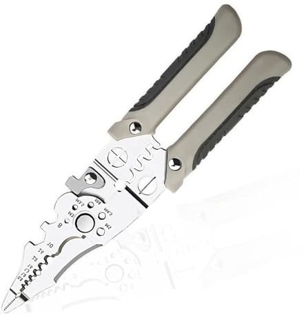 Kujinova Wire Stripper Multi Tool, Multifunctional Crimper Cable Cutter, Cable Stripper, Electrician Stripping Tool and Cable Stripper for Electrical Installation, Cutting, Stripping and Scissors