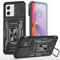 YmhxcY For Motorola Moto G84 Case, With [Screen Protector Film*2] 360° Rotate Metal Stand,Slide Camera Cover,Sturdy Case[Military Grade] For Motorola Moto G84-Black