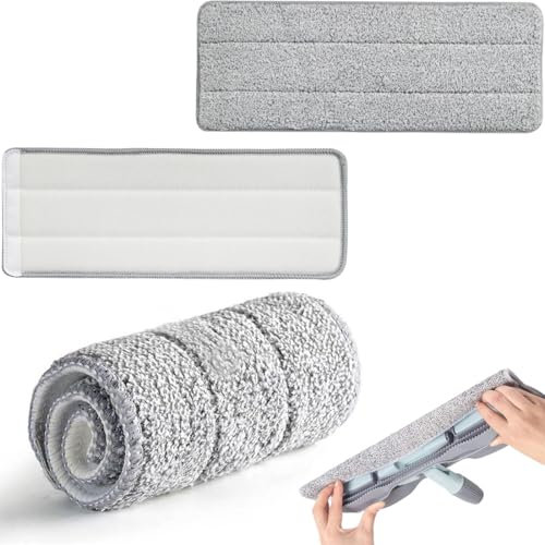 WUMZIRA 3 Pcs Mopa de Microfibra Cabecera de Repuesto, Recambio Microfibra Mopa Escoba, Almohadillas De Fregona Lavables, para el Hogar, Oficina, Madera Dura, Mármol, Azulejo
