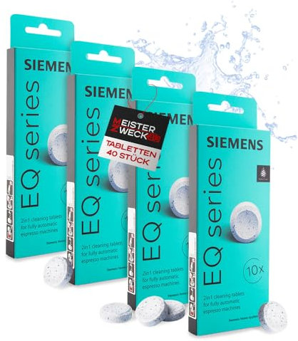 MEISTERZWECK4U Reinigungstabletten 4x10 kompatibel mit Siemens TZ80001A für EQ Series Kaffeevollautomaten - entfernt Kaffeeöl Rückstände, Reiniger Kaffeeautomat, Reinigungstabs Kaffeemaschine