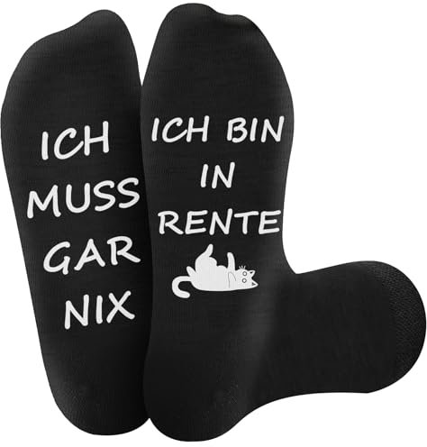 Biswitif Rentner Geschenk Mann, Renteneintritt Geschenk Männer Frau, Lustige Socken Damen/Herren, Geschenke für Papa Mama Opa Oma, Schwarz