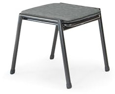 KETTLER Novero Footstool - Also be used as a Side Table, Garden Furniture, Traditional Look, Sturdy Aluminium, Comfy Cushion (Slate)