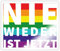 Spreadshirt Nie Wieder Ist Jetzt Regenbogen Statement Sticker, max. 10x10 cm, 10 x 10 cm, Transparent glänzend