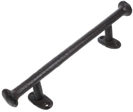 Uonlytech Poignée De Porte Rustique En Fonte Noire Antique Pour Jardin Portail Grange Garage Avec 4 Vis Poignée Longue Métallique Vintage Pour Placard Tiroir