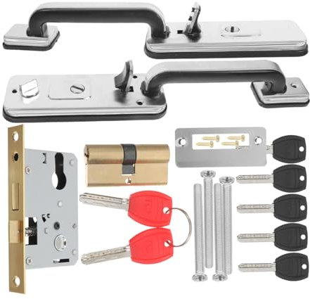 NUOBESTY Türschloss Mit Riegel Aus Edelstahl Für Vordertüren Außentüren Und Garagentore Sicherheitstürschloss Mit Anti-diebstahl-design Für Home Office Und Gartentore